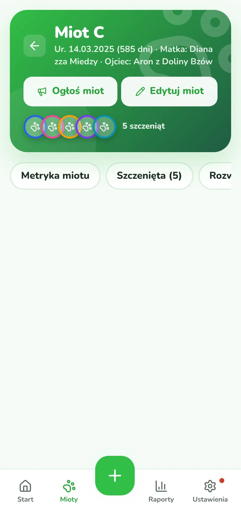 Wagi szczeniąt w miocie