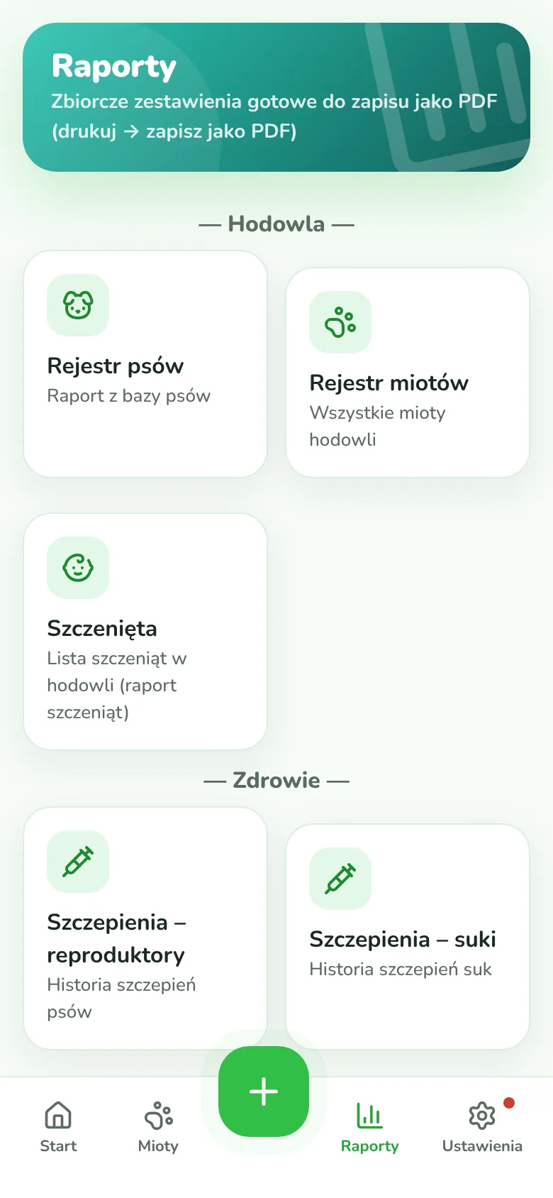 Raporty i dokumenty PDF
